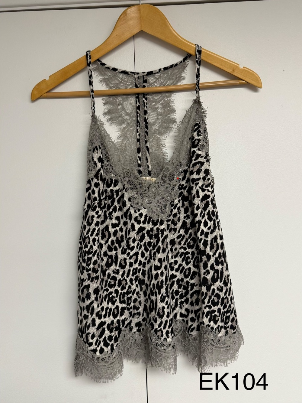 Gold Hawk Silk Leopard Lace Racerback Camisole Tank Top Medium